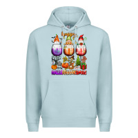 Blue Mist Happy Hallothanksmas wine glasses and gnomes Premium Hoodie - texasbilliewilder