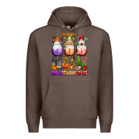Coffee Happy Hallothanksmas wine glasses and gnomes Premium Hoodie - texasbilliewilder