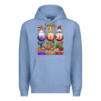 Colony Blue Happy Hallothanksmas wine glasses and gnomes Premium Hoodie - texasbilliewilder