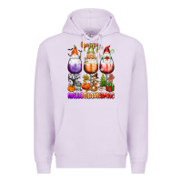 Lilac Happy Hallothanksmas wine glasses and gnomes Premium Hoodie - texasbilliewilder