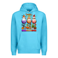 Ocean Blue Happy Hallothanksmas wine glasses and gnomes Premium Hoodie - texasbilliewilder