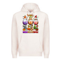 Pale Pink Happy Hallothanksmas wine glasses and gnomes Premium Hoodie - texasbilliewilder