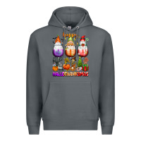 Rock Happy Hallothanksmas wine glasses and gnomes Premium Hoodie - texasbilliewilder