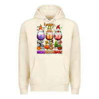 Sandshell Happy Hallothanksmas wine glasses and gnomes Premium Hoodie - texasbilliewilder