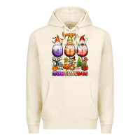 Tofu Happy Hallothanksmas wine glasses and gnomes Premium Hoodie - texasbilliewilder