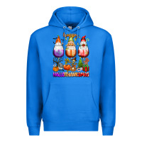 True Royal Happy Hallothanksmas wine glasses and gnomes Premium Hoodie - texasbilliewilder