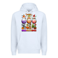 White Happy Hallothanksmas wine glasses and gnomes Premium Hoodie - texasbilliewilder