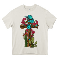 Cream cross gemstone cactus roses cowboy hat Heavy Core Tee - RanaPortraitStore
