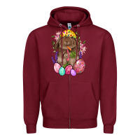 Burgundy Rabbit And Carrot Easter Zipper Hoodie - BundleAndBundleShop