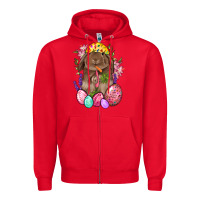 Red Rabbit And Carrot Easter Zipper Hoodie - BundleAndBundleShop