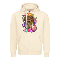 Sandshell Rabbit And Carrot Easter Zipper Hoodie - BundleAndBundleShop