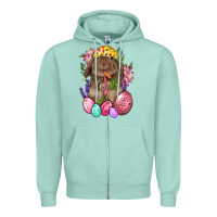 Seafoam Rabbit And Carrot Easter Zipper Hoodie - BundleAndBundleShop