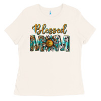 Bone western blessed mom with sunflower Ladies Tee - texasbilliewilder