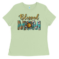 Matcha western blessed mom with sunflower Ladies Tee - texasbilliewilder