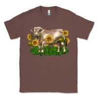 Chestnut charolais bull with sunflowers Classic Tee - LillyAllenDesigns