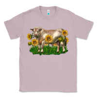 Lilac charolais bull with sunflowers Classic Tee - LillyAllenDesigns