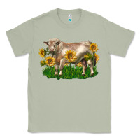 Matcha charolais bull with sunflowers Classic Tee - LillyAllenDesigns
