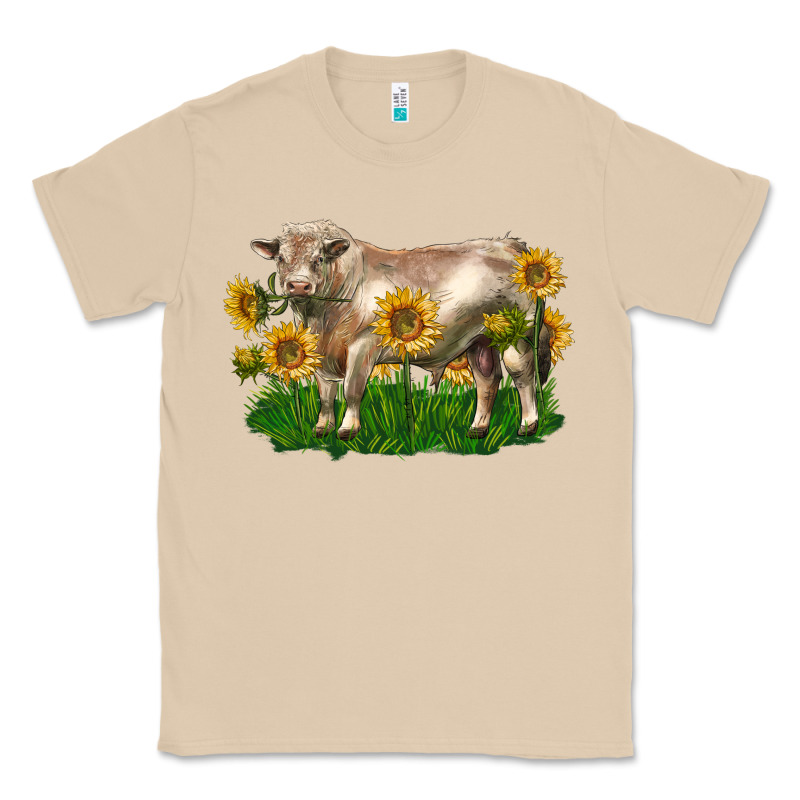 Charolais Bull With Sunflowers Classic Tee by LillyAllenDesigns | Teevron