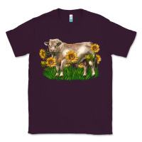 Plum charolais bull with sunflowers Classic Tee - LillyAllenDesigns