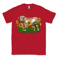 Red charolais bull with sunflowers Classic Tee - LillyAllenDesigns