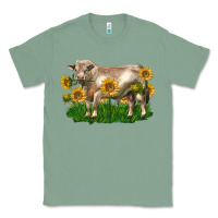 Sage charolais bull with sunflowers Classic Tee - LillyAllenDesigns