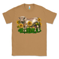 Toasted Coconut charolais bull with sunflowers Classic Tee - LillyAllenDesigns