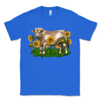 True Royal charolais bull with sunflowers Classic Tee - LillyAllenDesigns