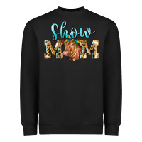Black Western Show Mom Red Angus Heavyweight Sweatshirt - LillyAllenDesigns