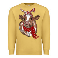 Antique Gold christmas scarf heifer Premium Sweatshirt - RanaPortraitStore
