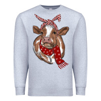 Heather Grey christmas scarf heifer Premium Sweatshirt - RanaPortraitStore
