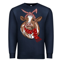 Navy christmas scarf heifer Premium Sweatshirt - RanaPortraitStore