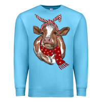 Ocean Blue christmas scarf heifer Premium Sweatshirt - RanaPortraitStore