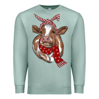 Seafoam christmas scarf heifer Premium Sweatshirt - RanaPortraitStore