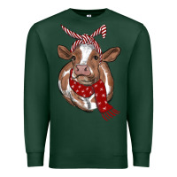 Sports Green christmas scarf heifer Premium Sweatshirt - RanaPortraitStore
