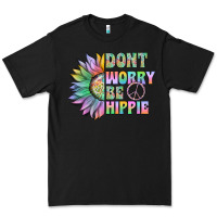Black Don't Worry Be Hippie Premium Tee - CowhideDigitalArt