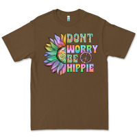 Cacao Don't Worry Be Hippie Premium Tee - CowhideDigitalArt