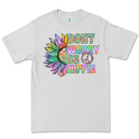 Dove Grey Don't Worry Be Hippie Premium Tee - CowhideDigitalArt