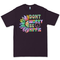 Plum Don't Worry Be Hippie Premium Tee - CowhideDigitalArt