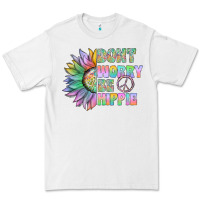 White Don't Worry Be Hippie Premium Tee - CowhideDigitalArt