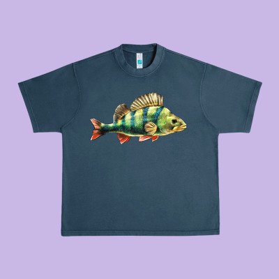 Perch Fish Urban Heavy Tee Designed By Lillyallendesigns