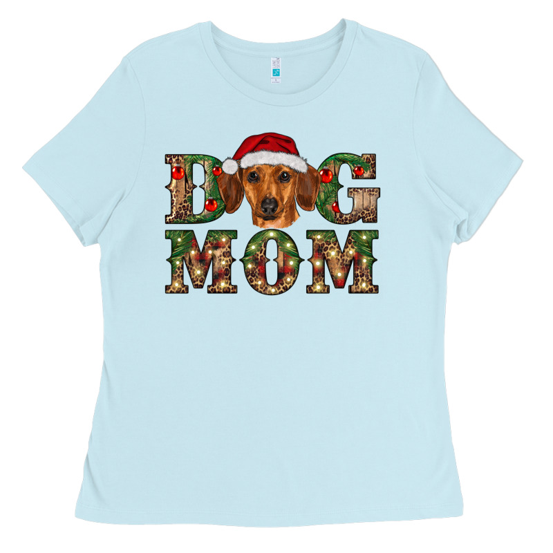 Christmas Dog Mom Dachshund Ladies Tee by RanaPortraitStore | Teevron