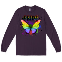 Plum rainbow butterfly pride lgbtq Long Sleeve Tee - MaliasSmallBusiness
