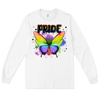 White rainbow butterfly pride lgbtq Long Sleeve Tee - MaliasSmallBusiness