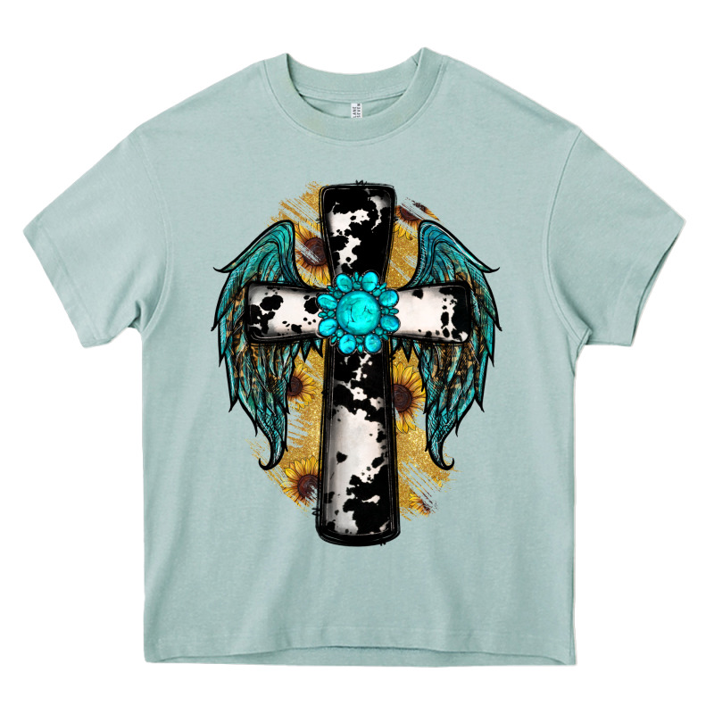 Cross Gemstone Wings Heavy Core Tee by RanaPortraitStore | Teevron