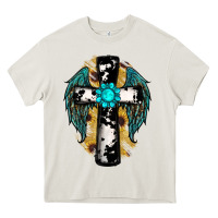 Cream cross gemstone wings Heavy Core Tee - RanaPortraitStore