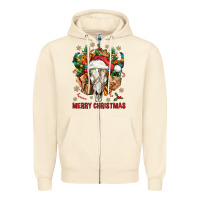 Sandshell Merry Christmas With Bull skull Zipper Hoodie - BundleAndBundleShop