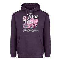 Leopard Floral Pink Car Jesus Take The Wheel Heavyweight Hoodie | Teevron