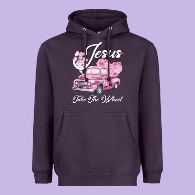 Leopard Floral Pink Car Jesus Take The Wheel Heavyweight Hoodie Designed By Bettercallsaul