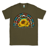 Army Green western sunflowers aztec leopard serape  rainbows Classic Tee - AdoDesignShop