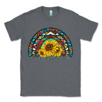 Charcoal Heather western sunflowers aztec leopard serape  rainbows Classic Tee - AdoDesignShop